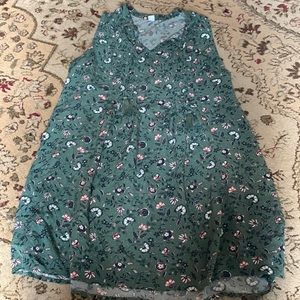Old Navy Green Floral Mini Dress
